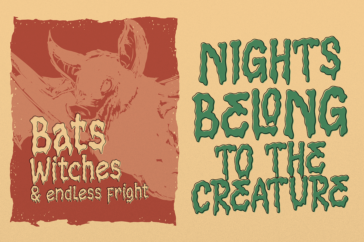 Phantom Shrieks Dripping Horror Font, a Handwritten Font by Denustudios (Photo 2 of 12)