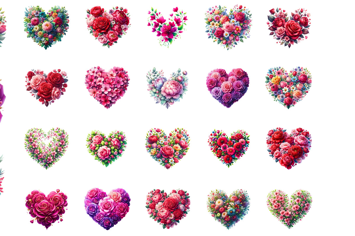 Valentine Floral Heart Clipart, an Illustration by Designworld (Photo 3 of 5)