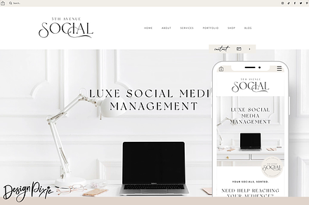 Wix Website - 5th Avenue Social, a Wix Template by Design Pixie