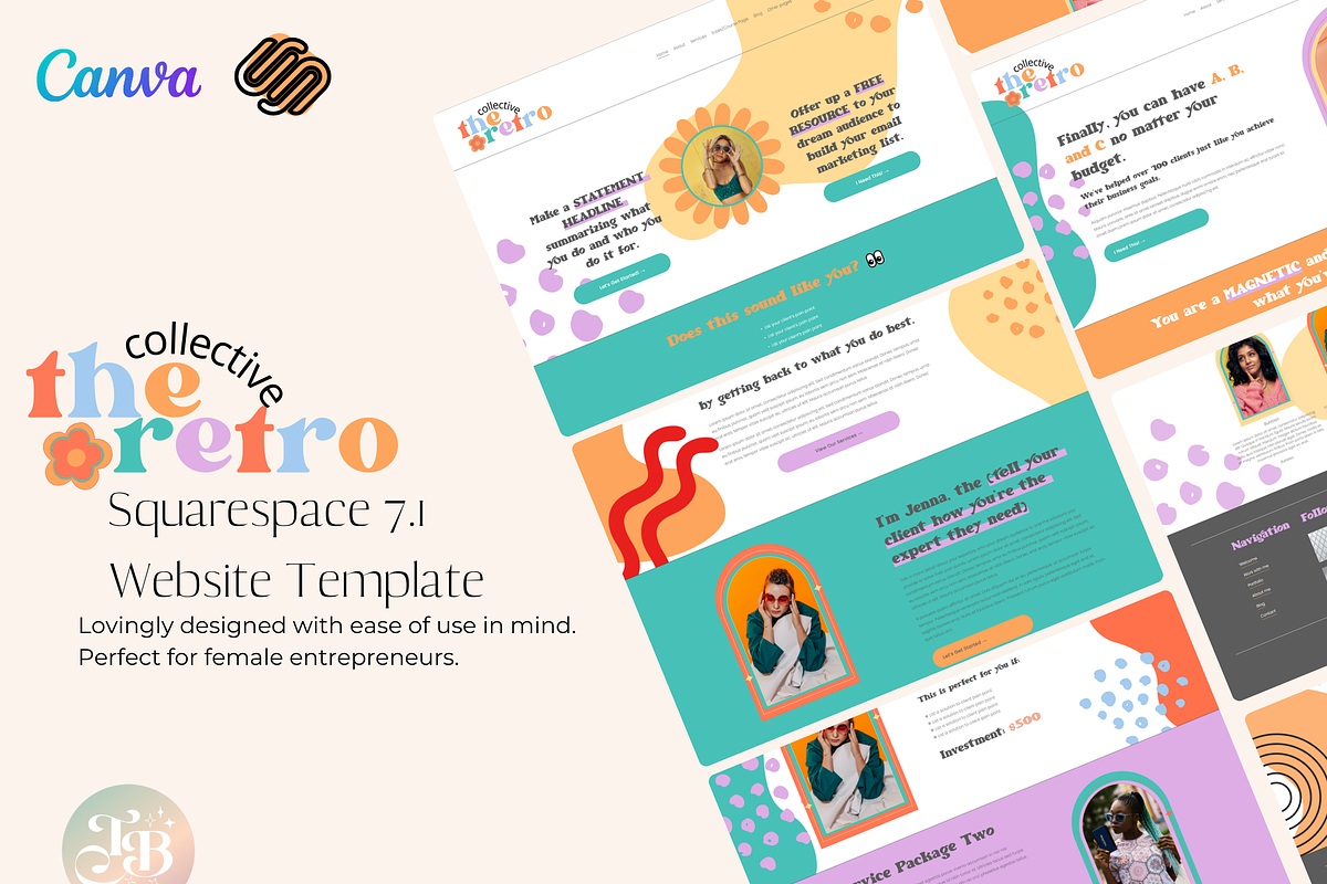 Squarespace 7.1 Theme: Retro, a Landing Page Template by tinathetinybeana (Photo 2 of 8)