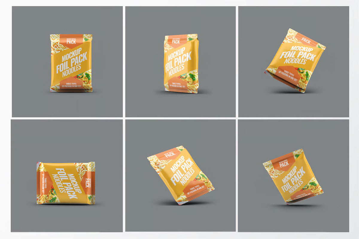 Instant Food Foil Bag Mock-Up, a Packaging Mockup by Se٧enStudio (Photo 4 of 7)