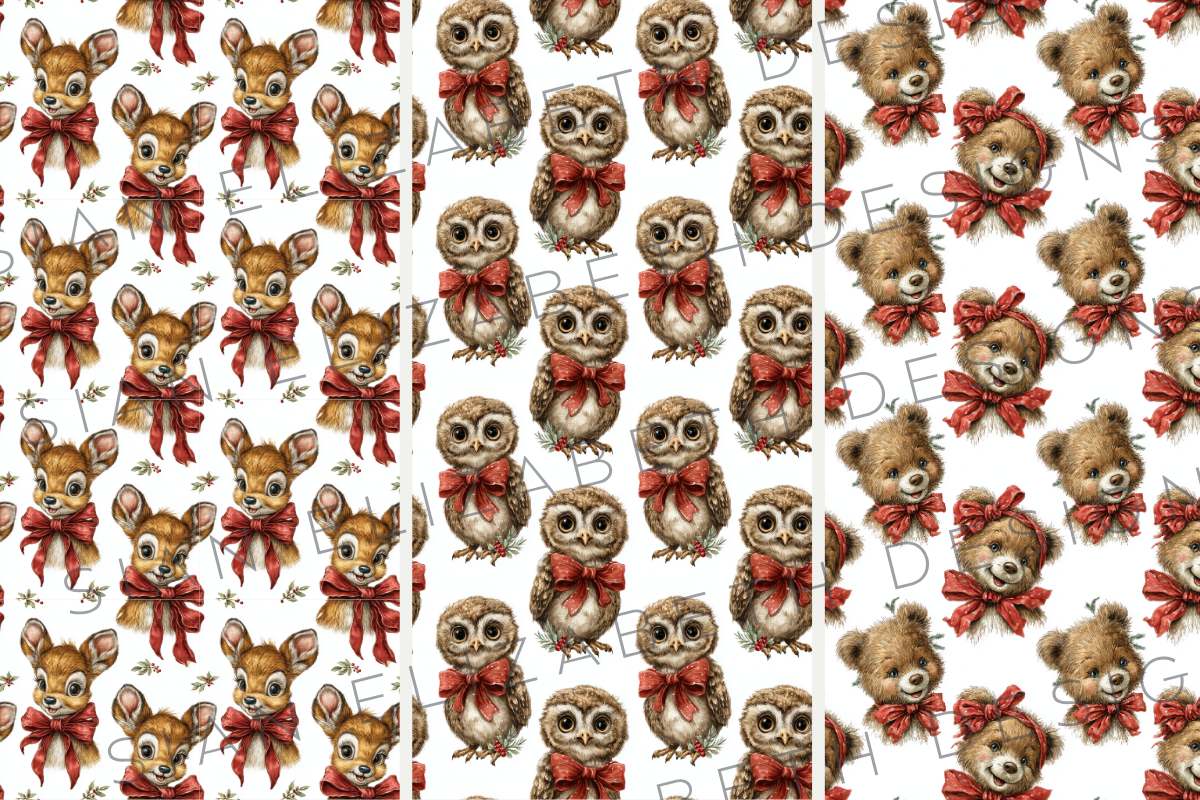 Vintage Christmas animal pattern, a Pattern Graphic by Sian Elizabeth Designs (Photo 4 of 7)