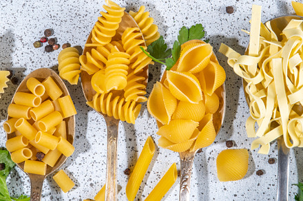 Various dried pasta set, a Food & Drink Photo by Rimma