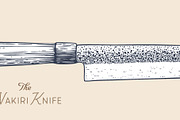 Butcher Knife. Hand drawn sketch, a Food Illustration by Foxys Graphic (Thumbnail 2 of 3)