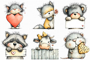 Funny Valentine Peeking Animals PNG, an Illustration by Libby Wishes (Thumbnail 7 of 9)