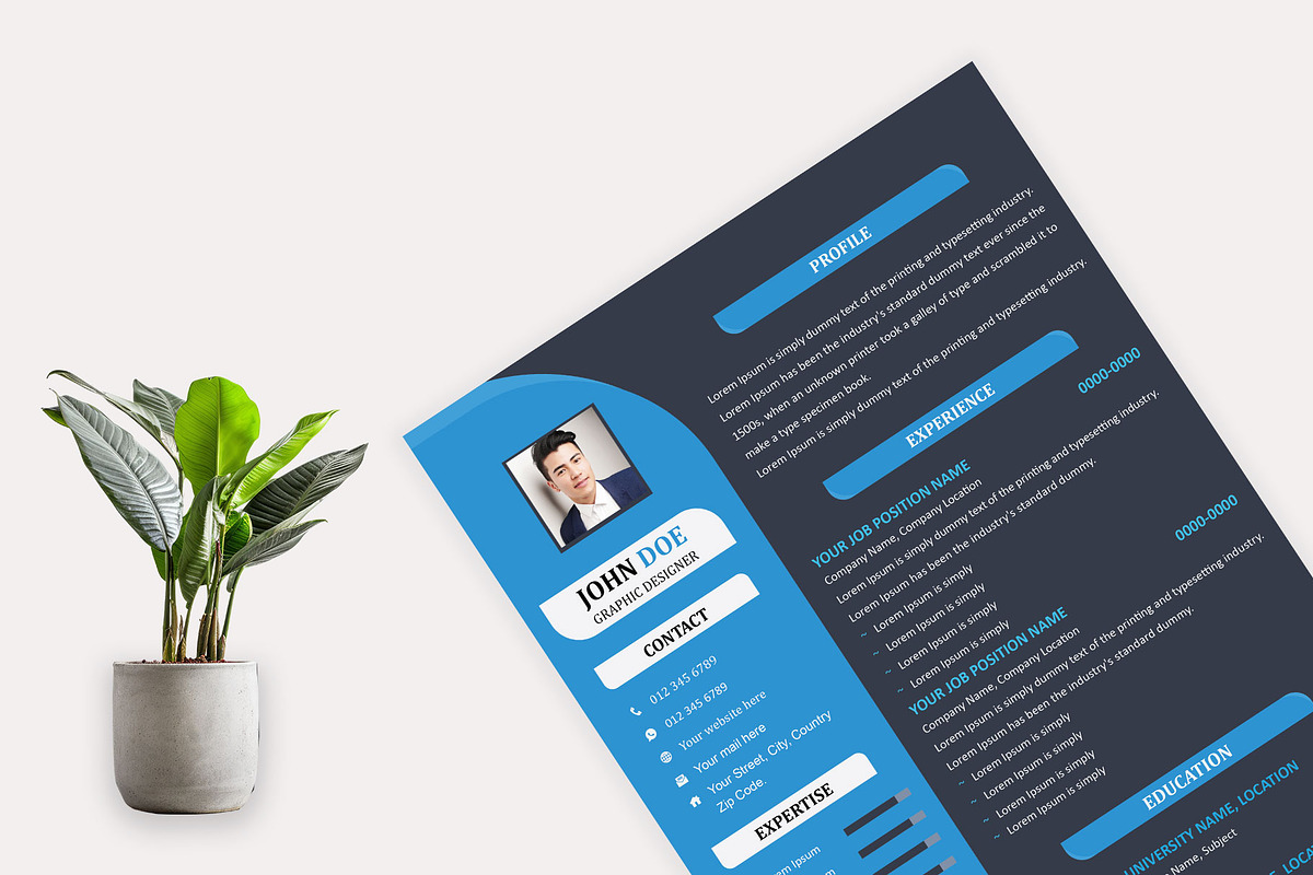 Modern Resume/CV Template, a Resume Template by Annudesign (Photo 4 of 6)