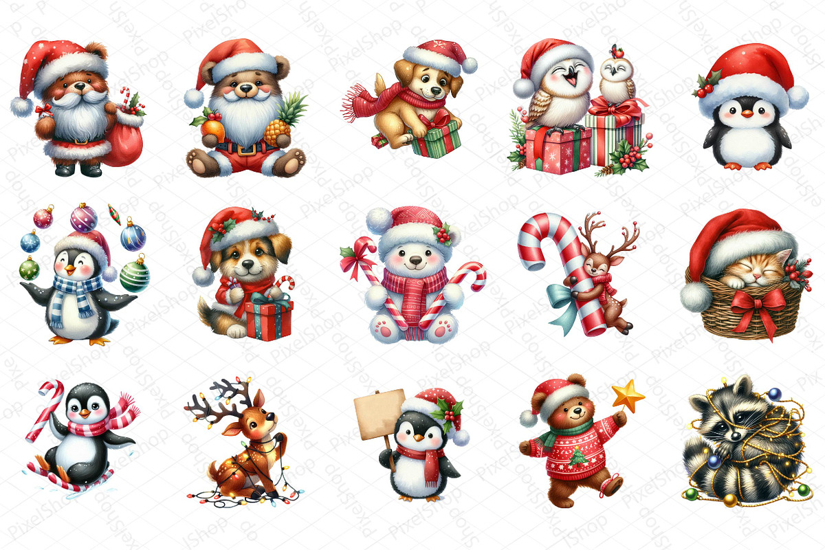 Funny Christmas Animals, an Illustration by DreamPrint404 (Photo 2 of 5)