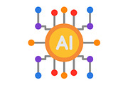 AI Flat Icon, an Icon by Pexelpy (Thumbnail 1 of 2)