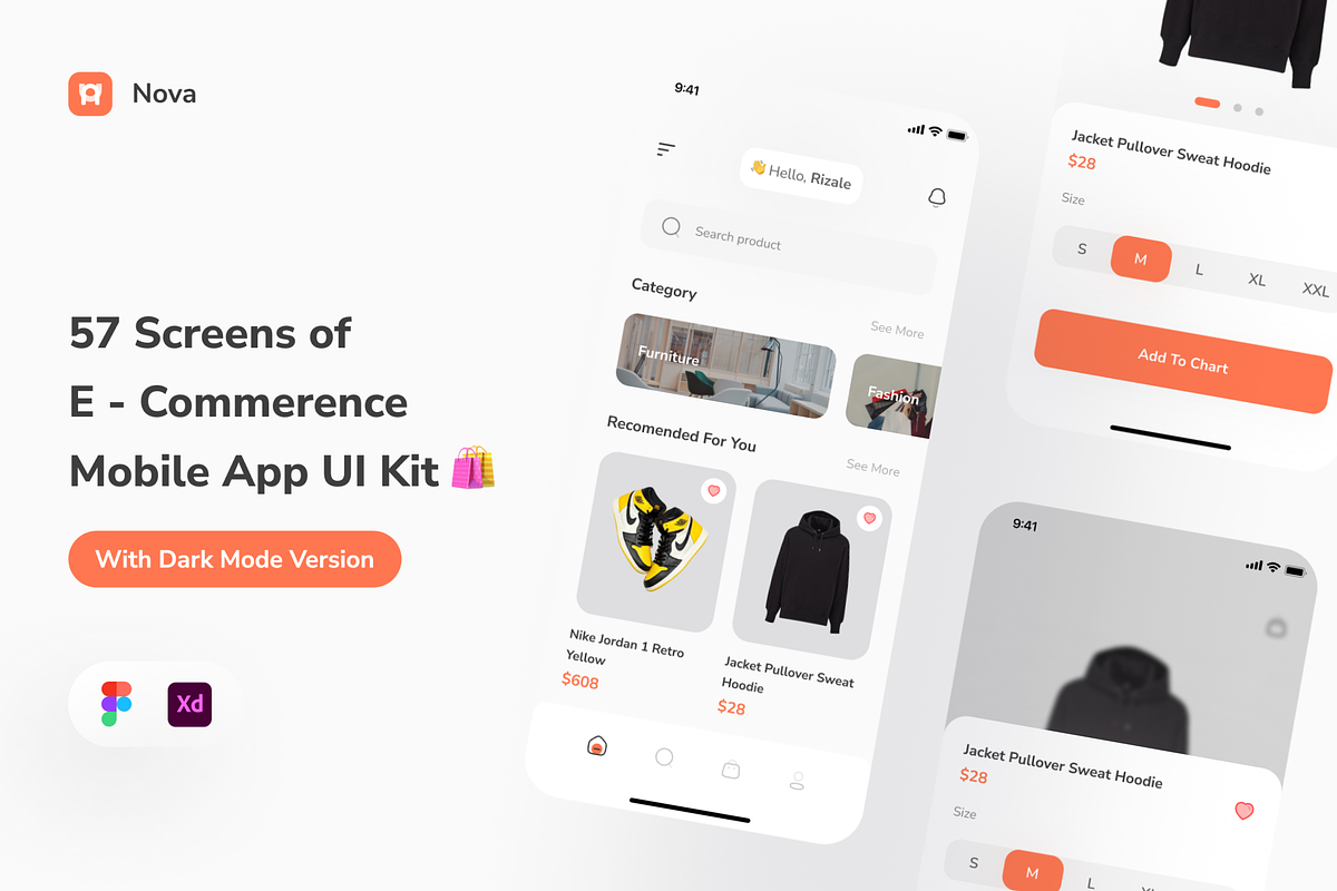 Nova - E commerence Mobile App Kit, an UI Kit Template by hellorizalahmadd (Photo 2 of 7)
