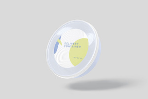 Round Plastic Box Label Mockups, a Cups & Container Mockup by GfxFoundry