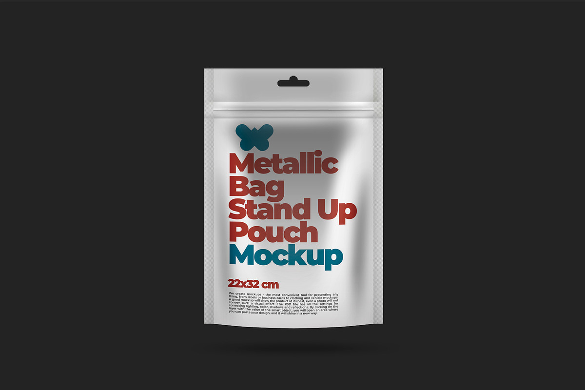 Metallic Stand-up Pouch Mockup, a Packaging Mockup by Reformer Mockup
