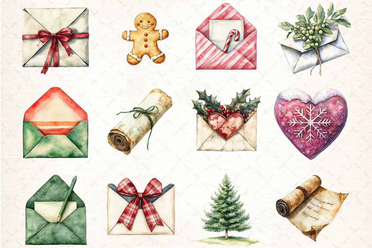 Letters to Santa Christmas Clipart S, an Illustration by DreamCafeArt (Photo 2 of 4)