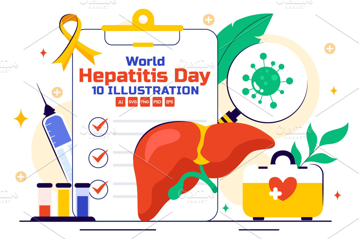 10 World Hepatitis Day Illustration, a Healthcare Illustration by denayunebgt (Photo 1 of 4)