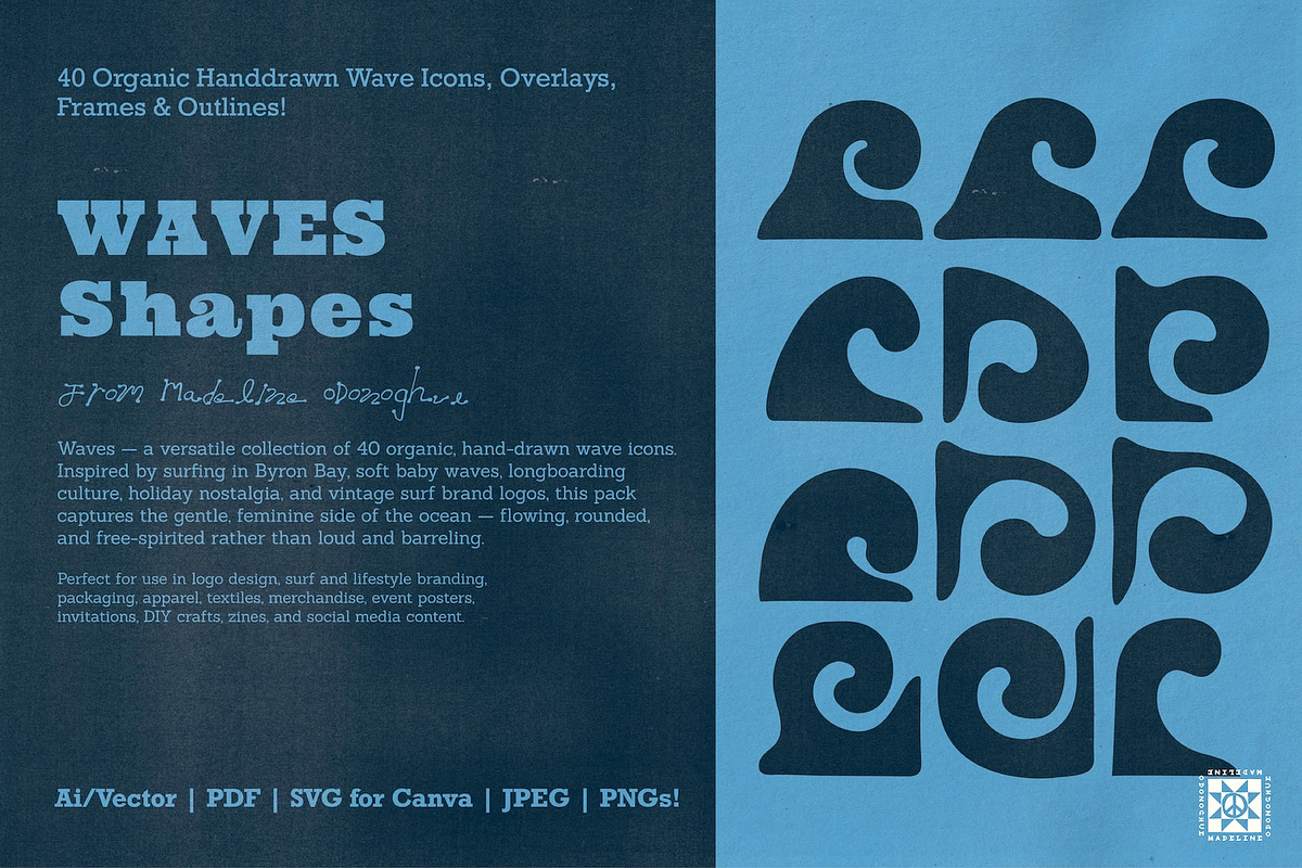 Waves - Hand Drawn Organic Waves, a Decorative Illustration by Madeline ODonoghue Design (Photo 1 of 13)