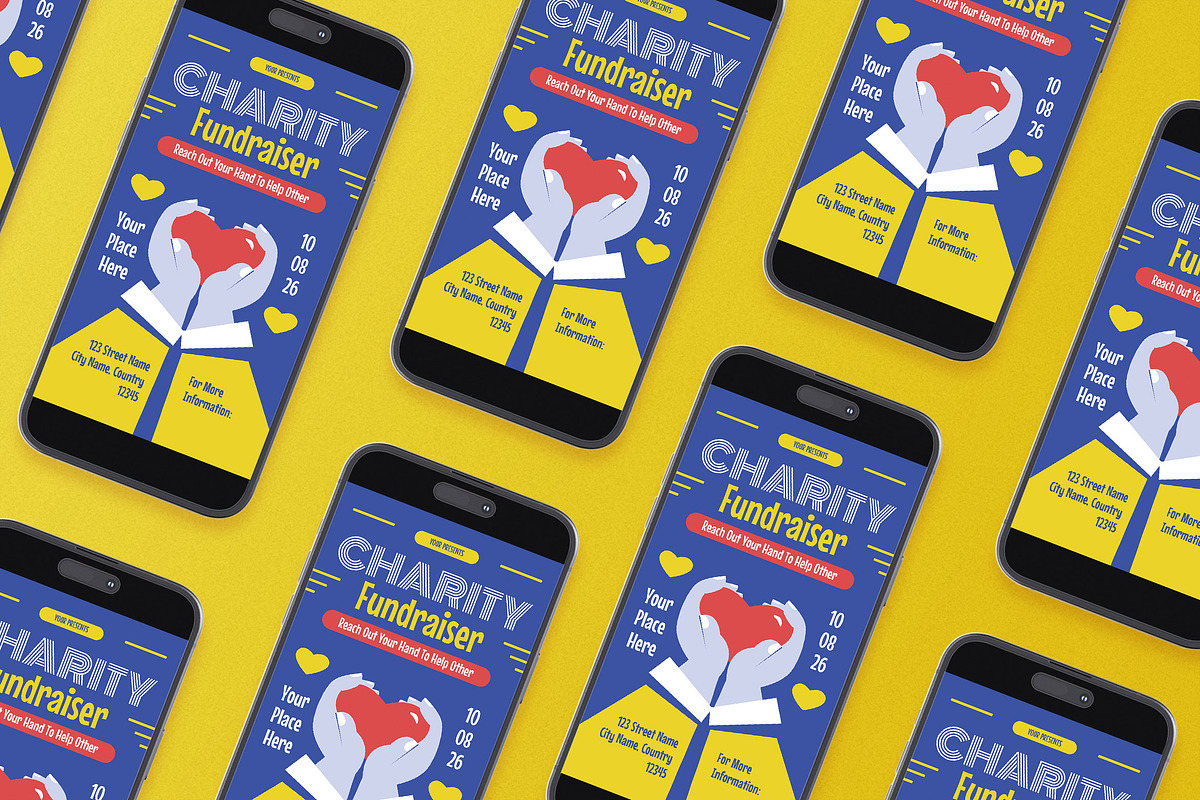 Blue Flat Charity Fundraiser Flyer, a Flyer Template by Aiyari Graphic (Photo 2 of 3)