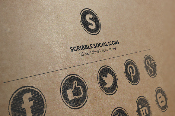 58 Scribble Social Icons