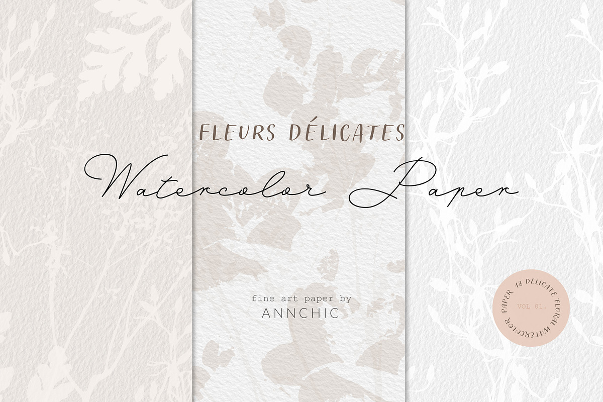 BUNDLE Floral watercolor paper, a Texture Illustration by Anna Sokol (Photo 24 of 71)
