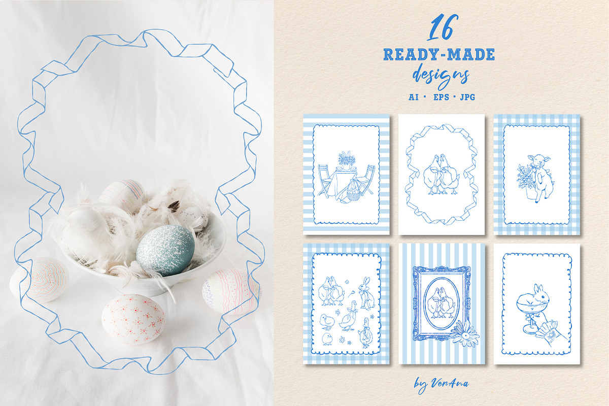 Vintage Spring Farm & Easter Clipart, a Seasonal Illustration by VerAna (Photo 6 of 19)