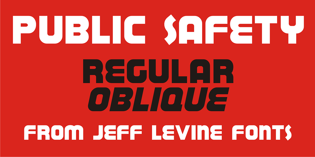 Public Safety JNL, a Sans Serif Font by Jeff Levine Fonts