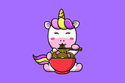 Animal Eating Ramen Noodle Cartoon, a Food Illustration by Artstorystudio (Thumbnail 5 of 5)