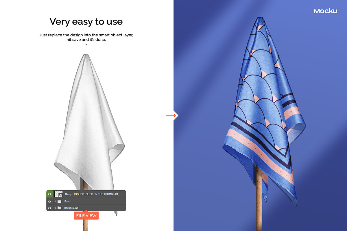 Silk Scarf Mockup - Studio series 02, an Apparel Mockup by Mocku (Photo 11 of 13)