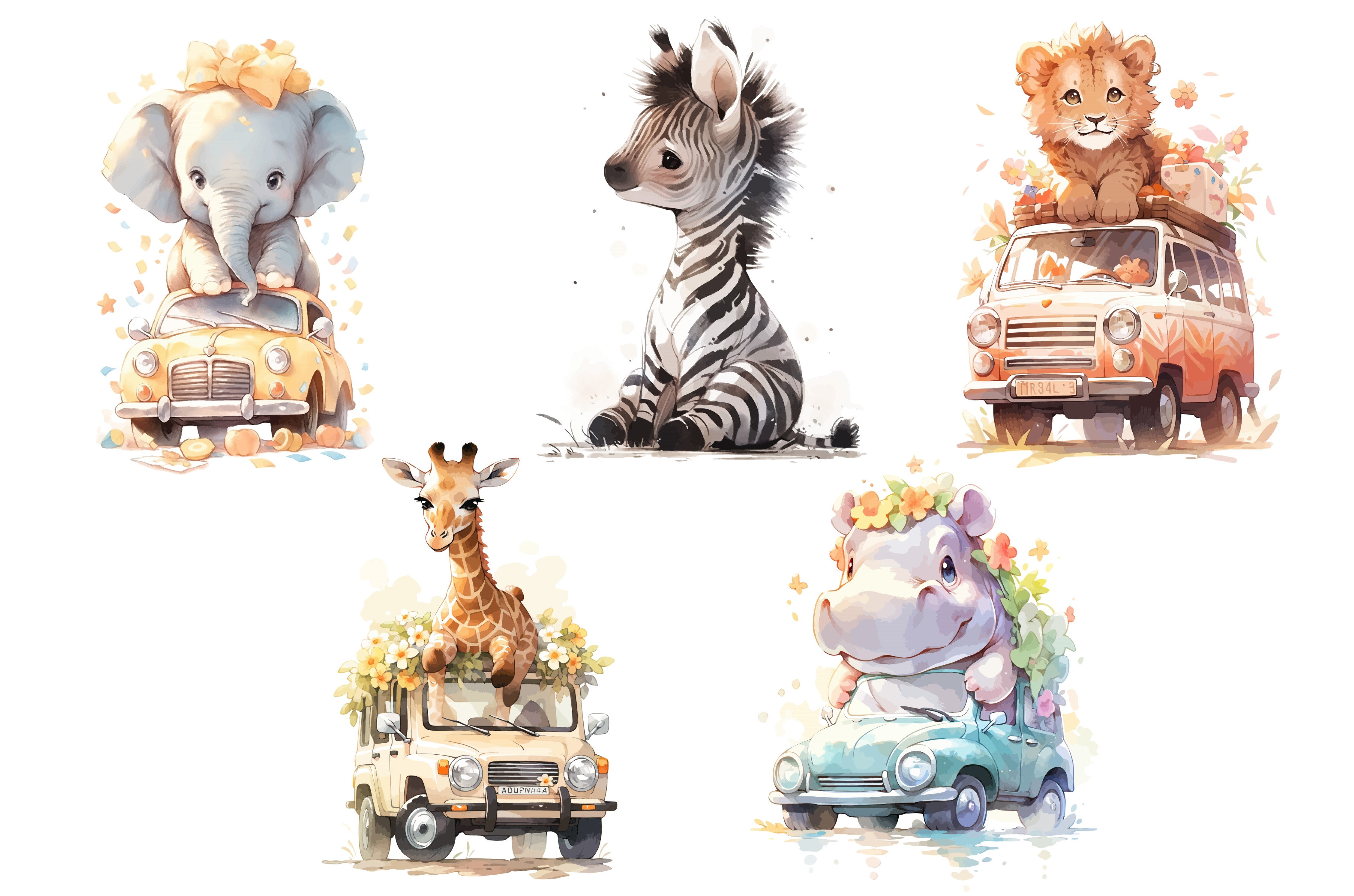Set of cute baby woodland animals, an Illustration by ZinetroN
