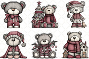 Quirky Christmas Teddy Bear Clipart, an Illustration by Black Bird Studio (Thumbnail 5 of 6)