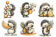Whimsical Summer Hedgehog Clipart, an Illustration by Daily.Designs (Thumbnail 3 of 8)