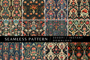 12 Eliza's Persian Gardens Patterns, a Pattern Graphic by Inknfolly