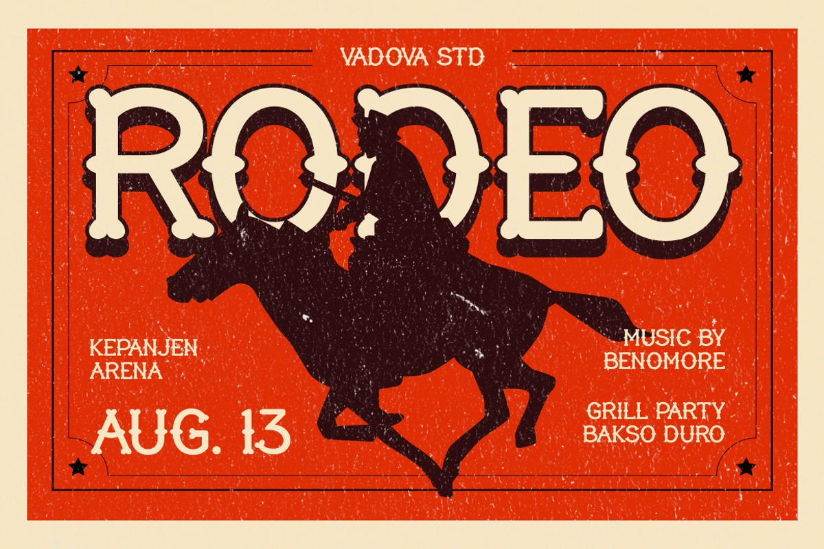 Bronco Ridge Wild West Typeface Font, a Sans Serif Font by Vadovastd (Photo 3 of 7)