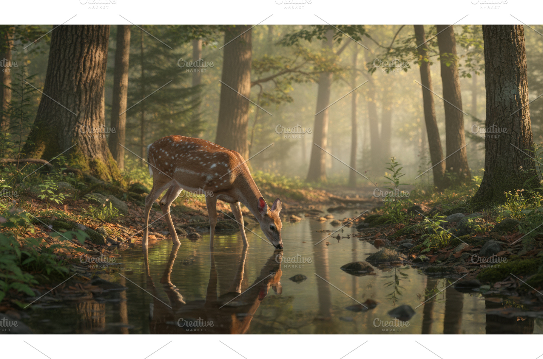 Spotted fawn drinking water from, an Animal Photo by Igor Tichonow