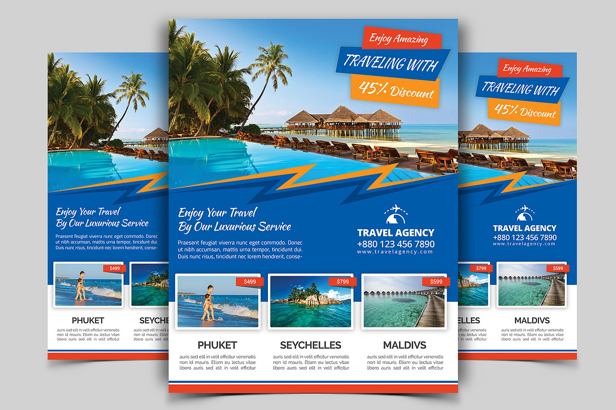 10 Travel Flyers Bundle 90% OFF, a Flyer Template by Imagine Design Studio (Photo 11 of 12)