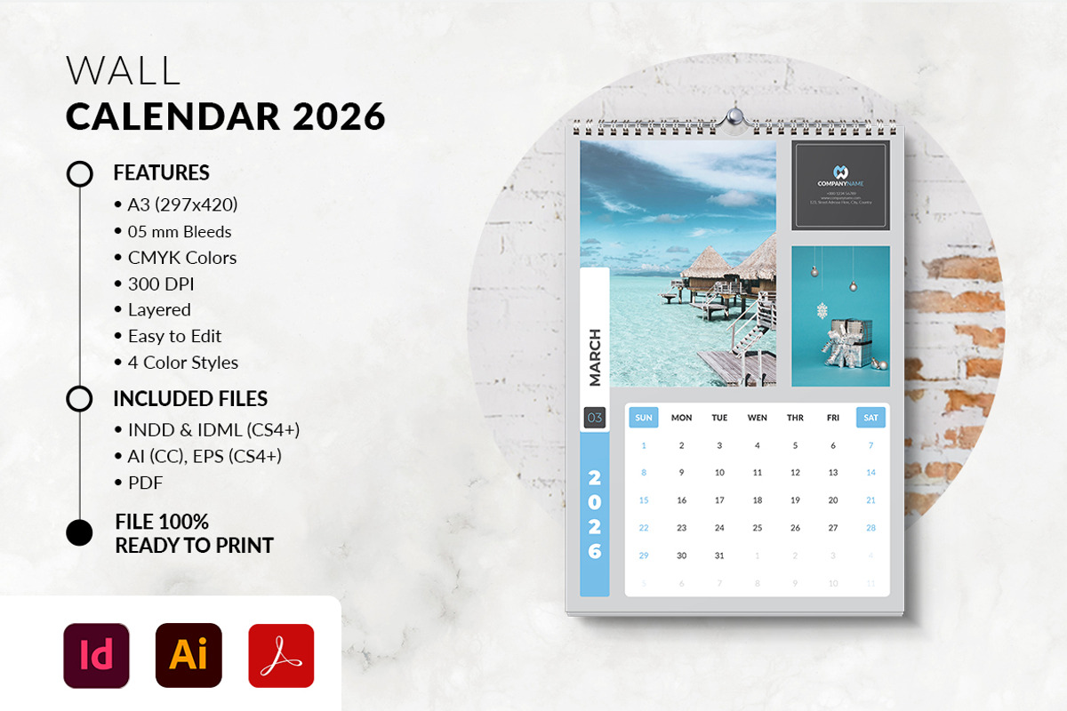 A3 Wall Calendar 2026 Printable preview 5