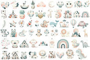 Boho Doodle Baby watercolor Clipart, an Illustration by CreationArt (Thumbnail 3 of 5)