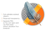 Boho style: watercolor feathers, a Graphic by Big Bundles Shop (Thumbnail 2 of 3)