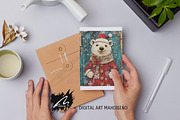 Cute Xmas Polar Bear Scrappapers, an Animal Illustration by Digital Art Mahdiseño (Thumbnail 10 of 10)