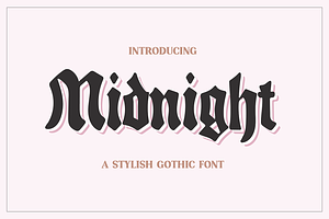 MIDNIGHT Stylish Gothic Font, a Blackletter Font by Blush Font Co.