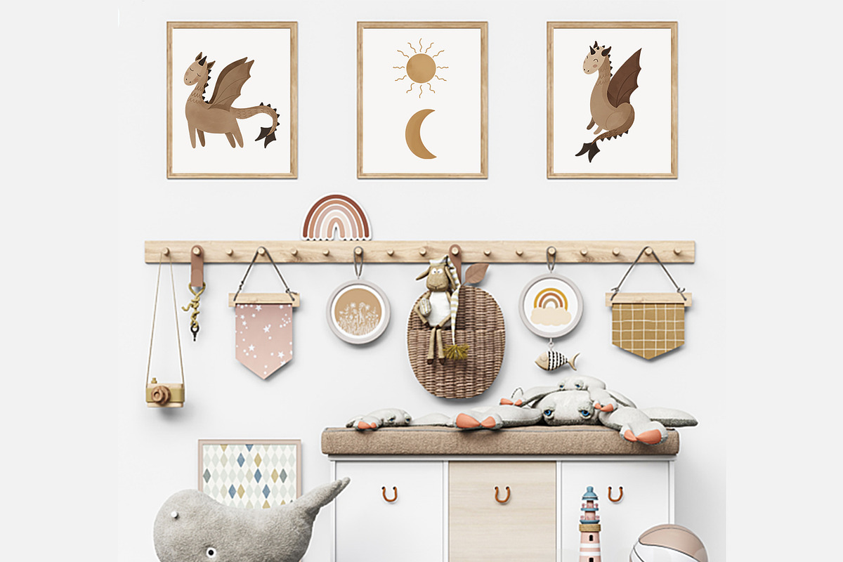 Bohemian dragon clipart and pattern, a Pattern Graphic by SleptArt (Photo 4 of 9)