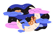 Sleeping people have dreams at night, a Person Illustration by Good Studio (Thumbnail 3 of 12)