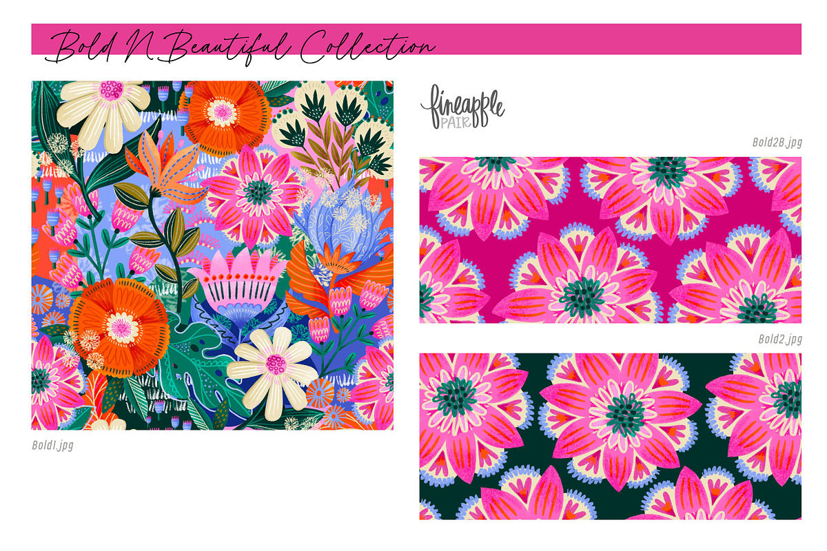 Boho Floral Seamless Patterns, a Pattern Graphic by FINEAPPLE (Photo 2 of 10)