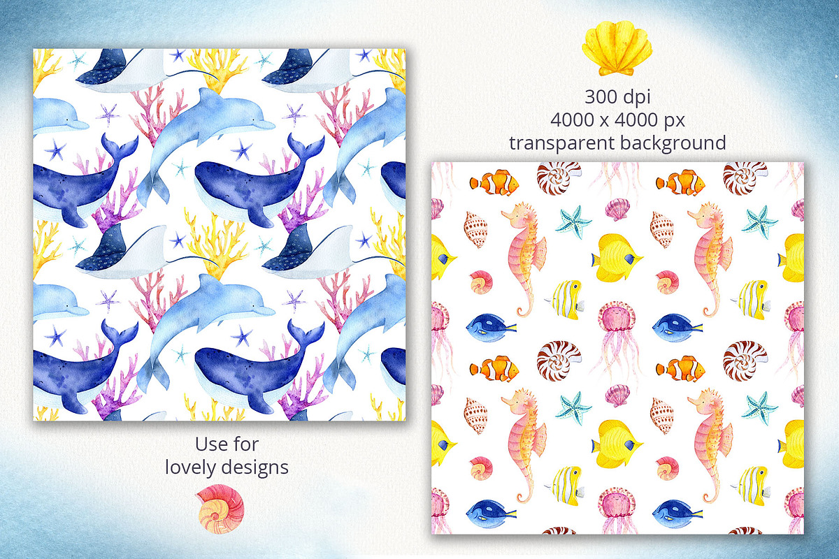 Mermaids and Under sea animals, an Animal Illustration by Watercolor Nastasia Art (Photo 13 of 19)