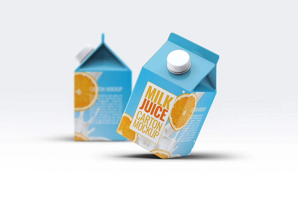 Milk or Juice Carton Mockup, an Advertising Mockup by Hubzway (Photo 2 of 6)