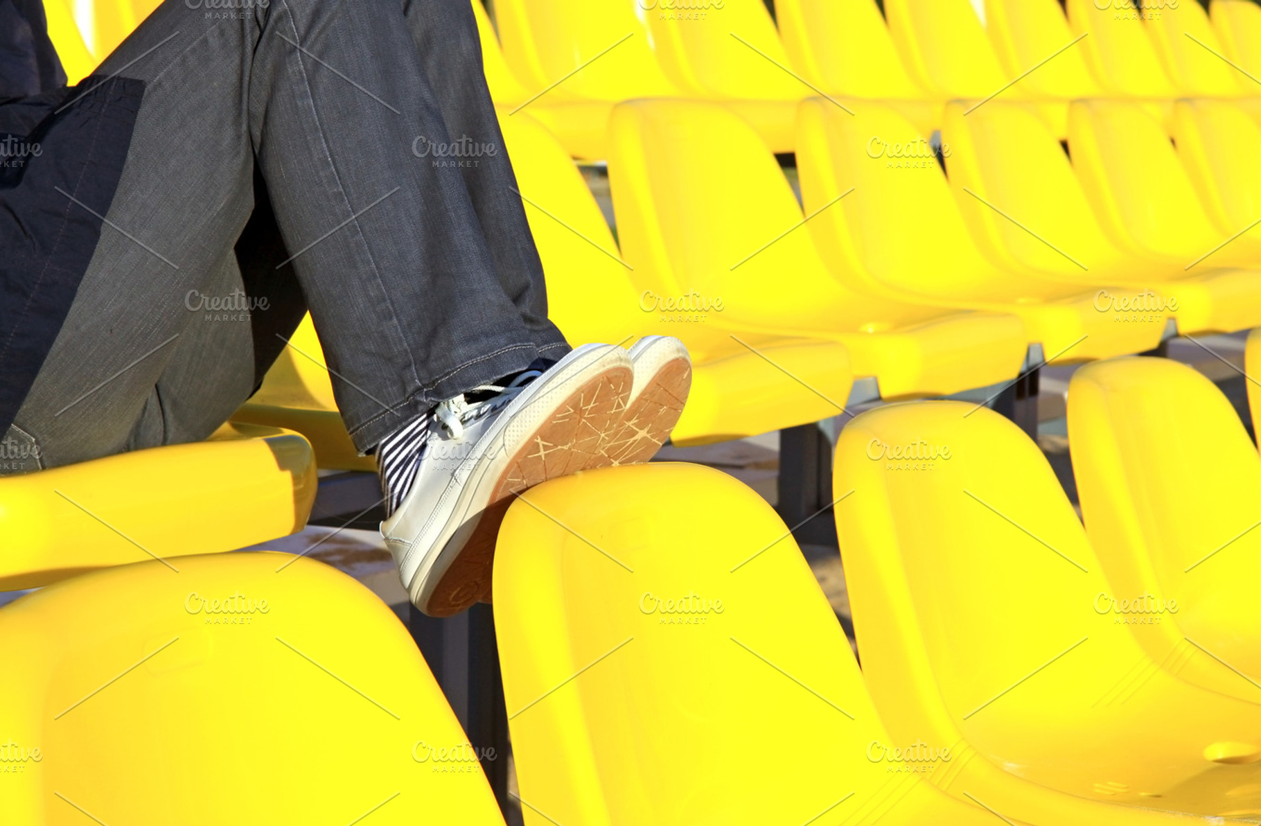 Yellow stadium seats, a Sports & Recreation Photo by BOOCYS