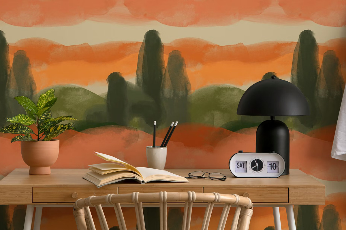 Orange abstract landscapes hills, a Pattern Graphic by Nocito Design (Photo 4 of 4)