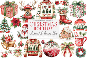 Christmas Holiday Clipart Bundle