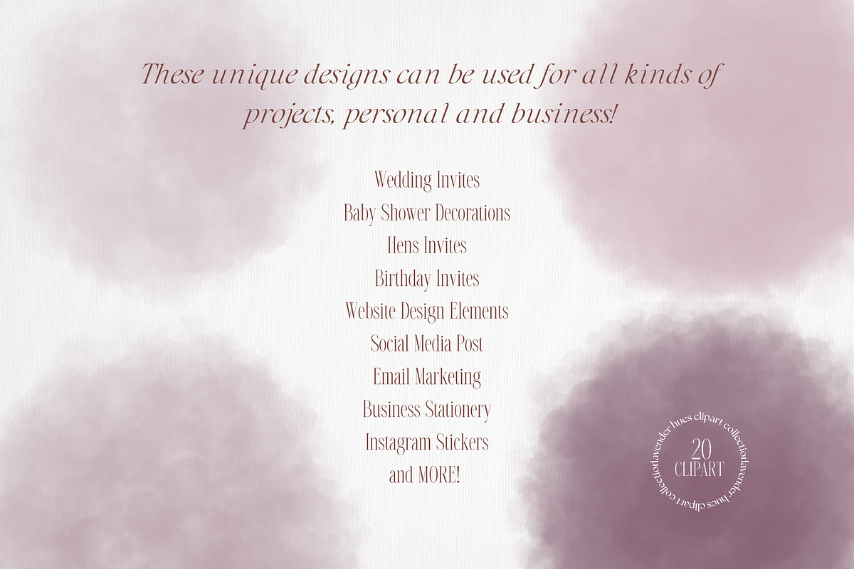 Lavender Watercolor Clip Art Set, a Texture Graphic by Minky Moo Creations (Photo 17 of 18)