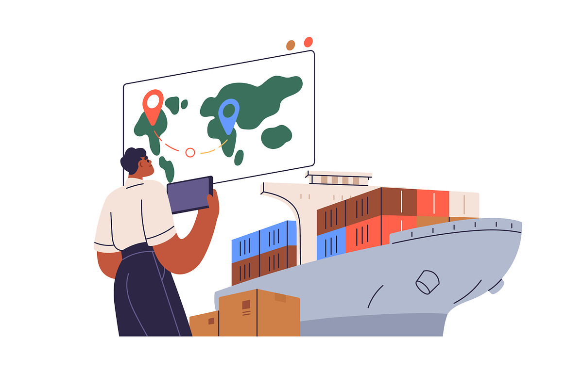 Logistics and cargo delivery concept, a Transportation Illustration by Good Studio (Photo 5 of 7)