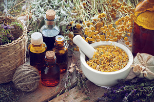 Herbal medicine featuring alternative, aromatherapy, and beverage