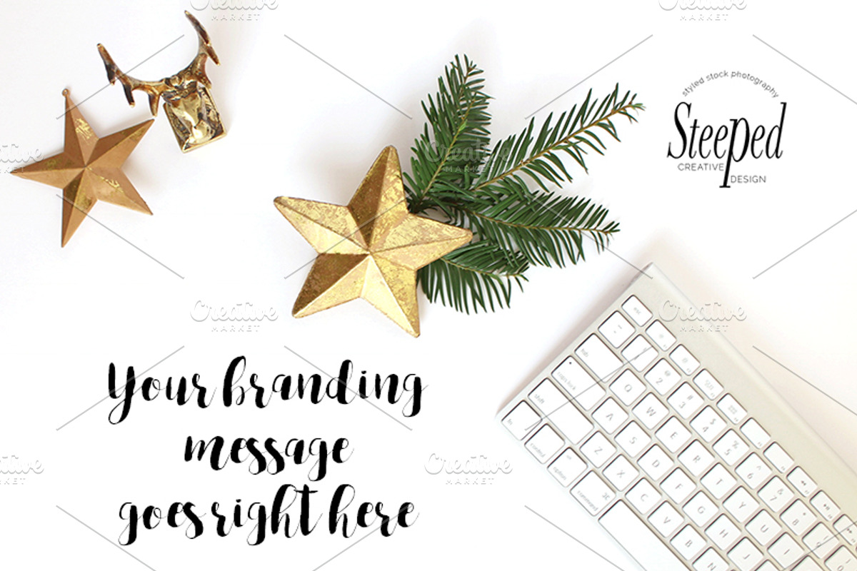 keyboard, gold, christmas flatlay, a Social Media Template by life i design by Nicki