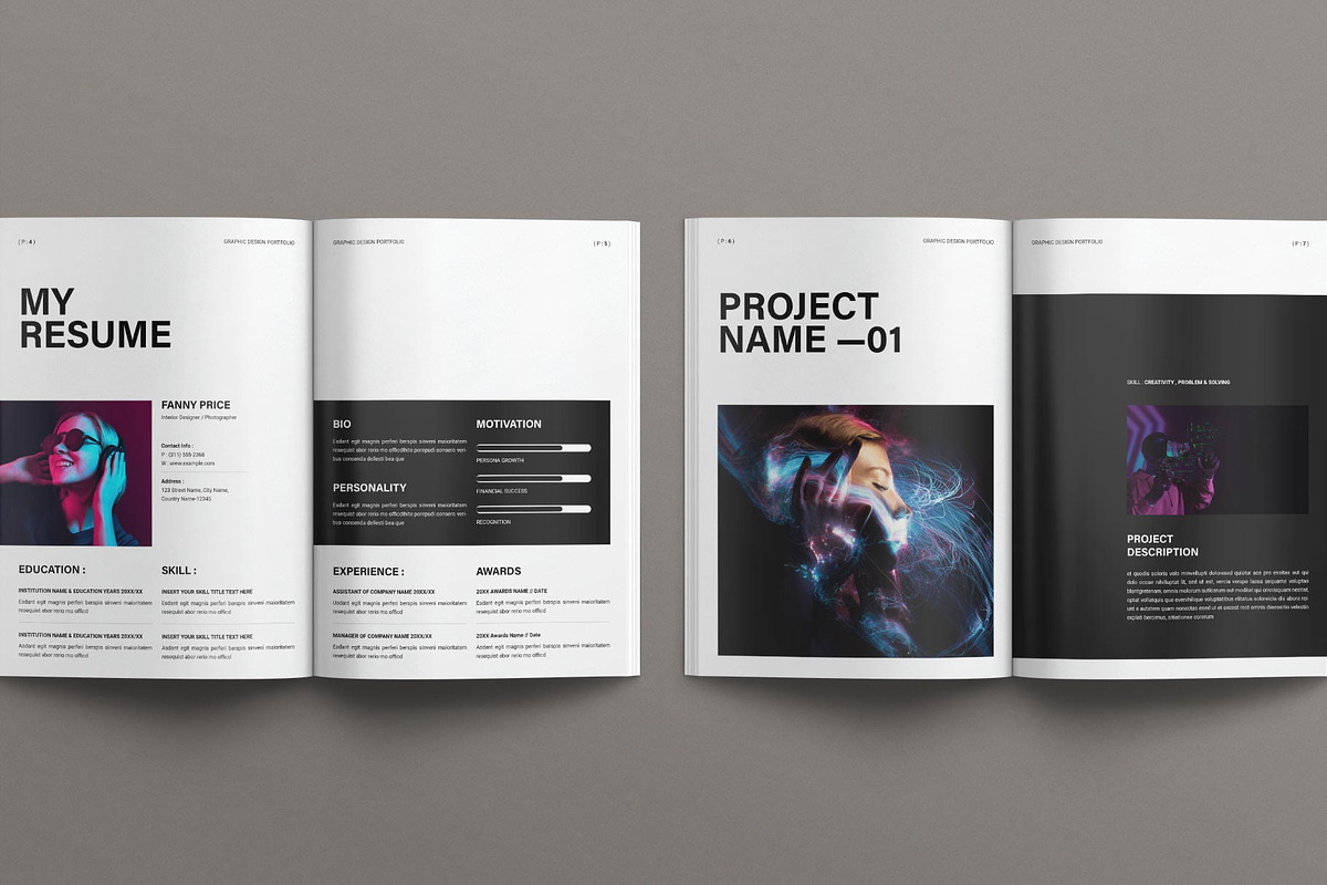 Graphic Design Portfolio Brochure, a Brochure Template by E-Type (Photo 3 of 8)